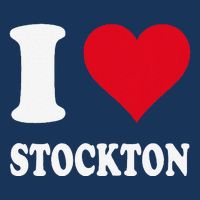Red Heart I Love Stockton 7 Panel Mesh Trucker Snapback Hat