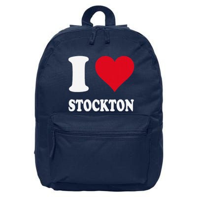 Red Heart I Love Stockton 16 in Basic Backpack