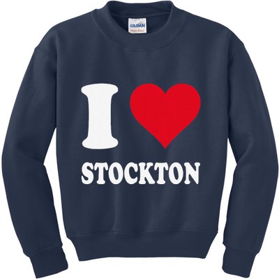 Red Heart I Love Stockton Kids Sweatshirt