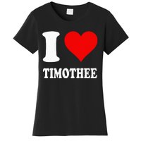 Red Heart I Love Timothee Women's T-Shirt