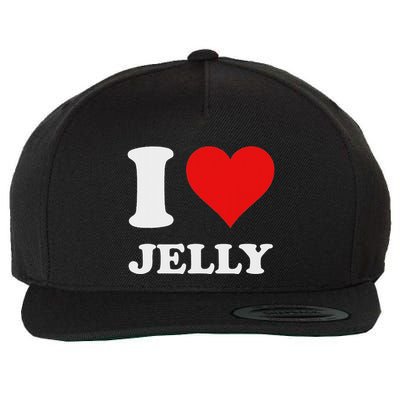 Red Heart I Love Jelly Wool Snapback Cap