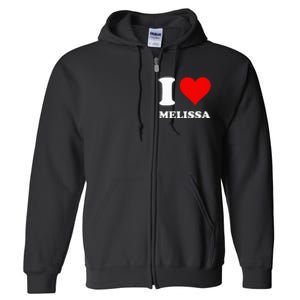 Red Heart I Love Melissa Full Zip Hoodie