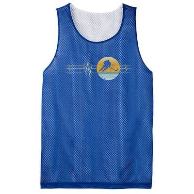 Retro Heartbeat Ice Hockey Sport Lifeline Vintage Gift Mesh Reversible Basketball Jersey Tank