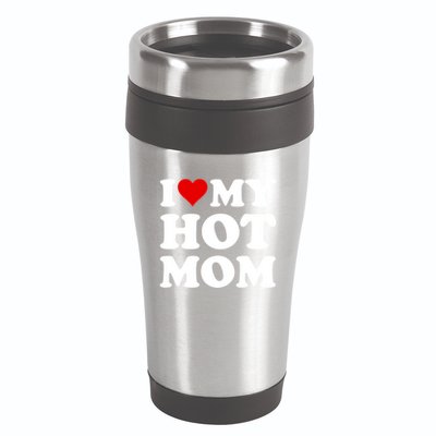 Red Heart I Love My Hot Mom Gift 16oz Travel Tumbler
