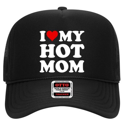 Red Heart I Love My Hot Mom Gift Trucker Hat