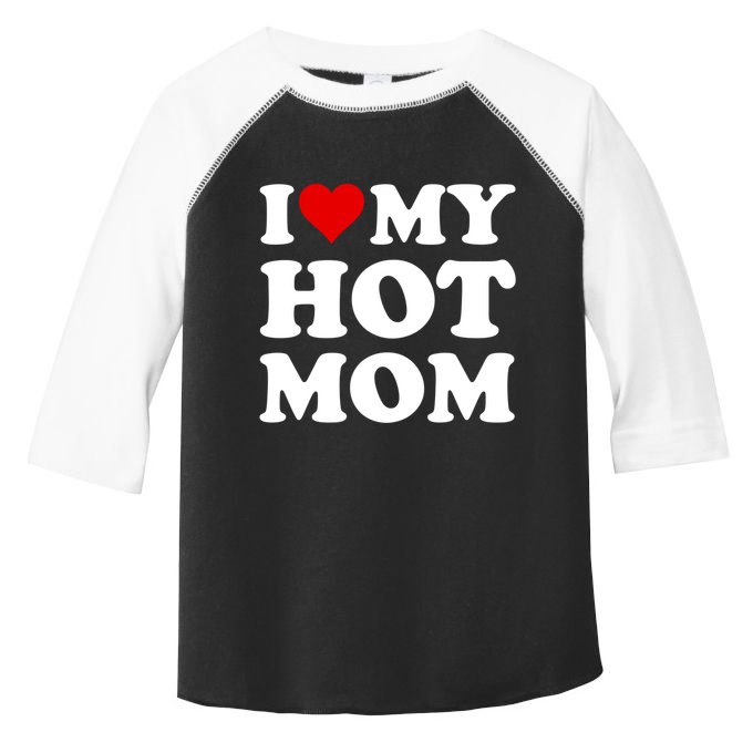 Red Heart I Love My Hot Mom Gift Toddler Fine Jersey T-Shirt