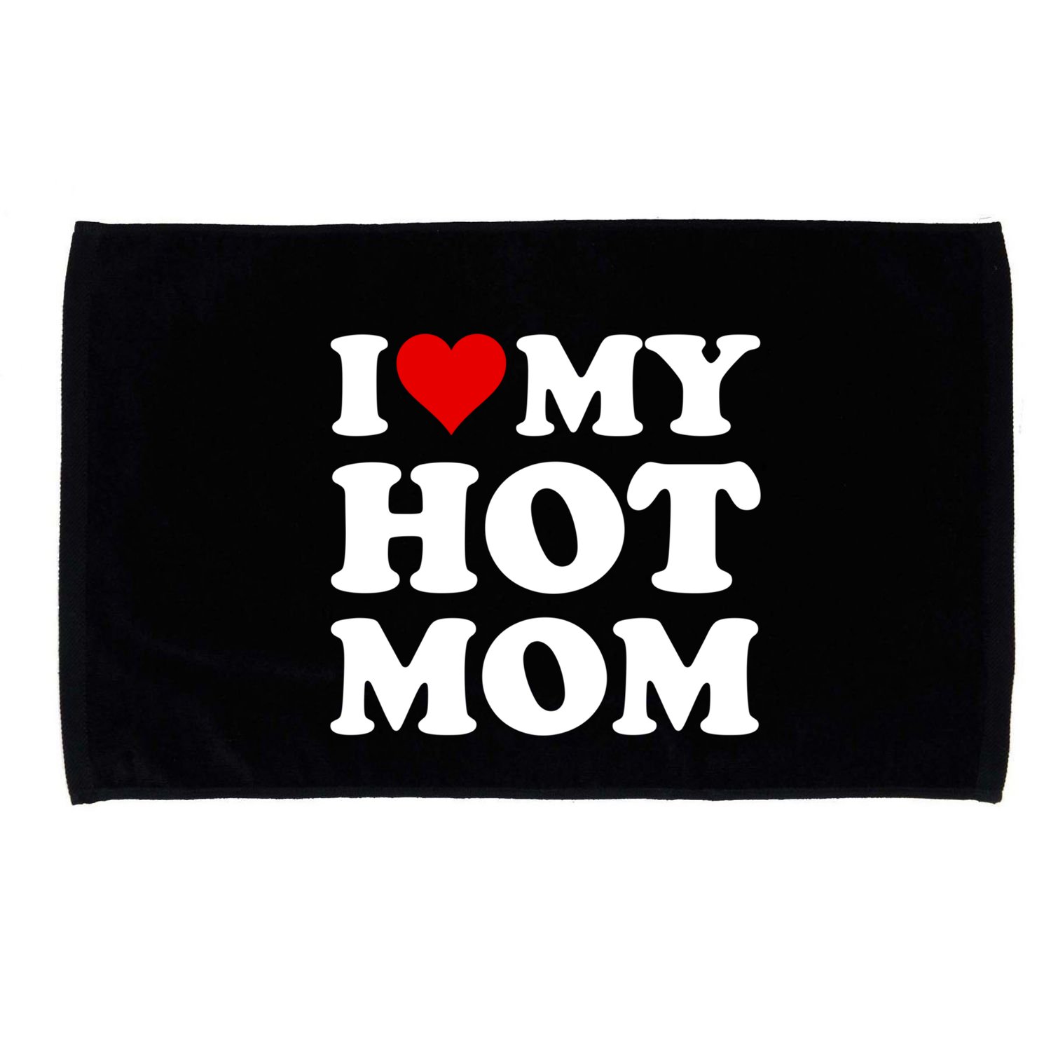 Red Heart I Love My Hot Mom Gift Microfiber Hand Towel