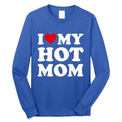 Red Heart I Love My Hot Mom Gift Long Sleeve Shirt