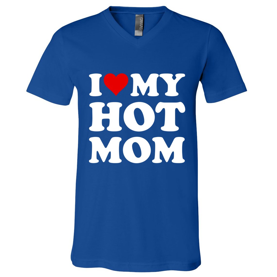 Red Heart I Love My Hot Mom Gift V-Neck T-Shirt