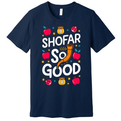 Rosh Hashanah Jewish New Year Shana Tova Apple Honey Shofar Premium T-Shirt