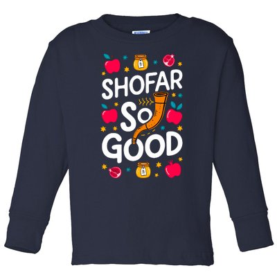 Rosh Hashanah Jewish New Year Shana Tova Apple Honey Shofar Toddler Long Sleeve Shirt