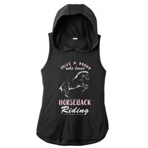 Riding Horse Just A Mom Horseback Rider Horseback Riding Gift Ladies PosiCharge Tri-Blend Wicking Draft Hoodie Tank