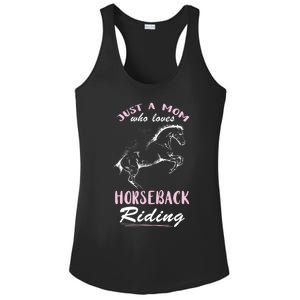 Riding Horse Just A Mom Horseback Rider Horseback Riding Gift Ladies PosiCharge Competitor Racerback Tank