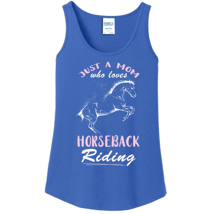 Riding Horse Just A Mom Horseback Rider Horseback Riding Gift Ladies Essential Tank