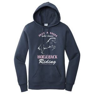 Riding Horse Just A Mom Horseback Rider Horseback Riding Gift Women's Pullover Hoodie