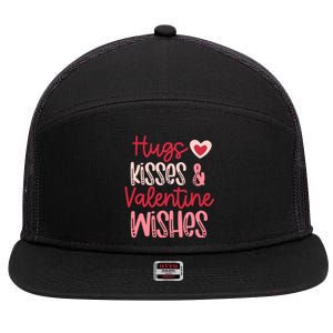 Romantic Hugs Kisses And Valentine Wishes Love Apparel 7 Panel Mesh Trucker Snapback Hat