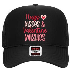 Romantic Hugs Kisses And Valentine Wishes Love Apparel High Crown Mesh Back Trucker Hat