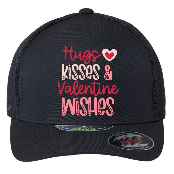 Romantic Hugs Kisses And Valentine Wishes Love Apparel Flexfit Unipanel Trucker Cap