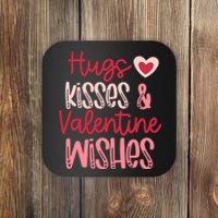 Romantic Hugs Kisses And Valentine Wishes Love Apparel Coaster