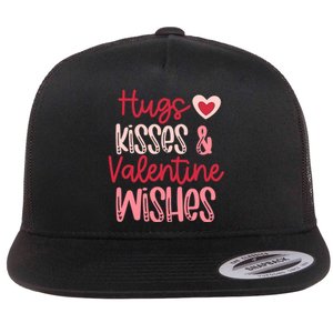 Romantic Hugs Kisses And Valentine Wishes Love Apparel Flat Bill Trucker Hat