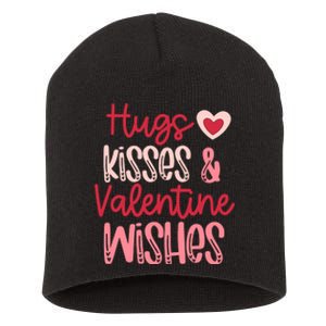 Romantic Hugs Kisses And Valentine Wishes Love Apparel Short Acrylic Beanie