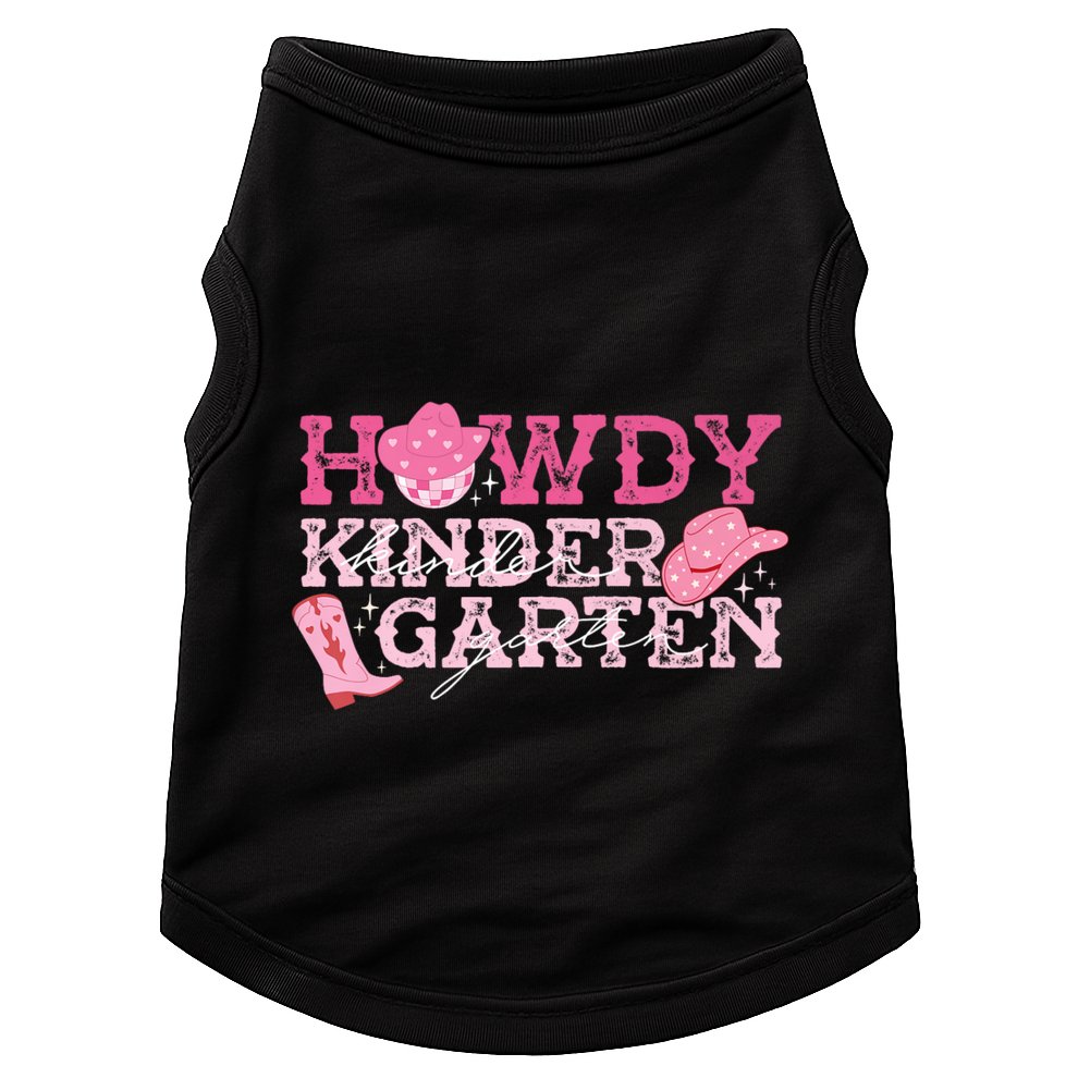 Retro Howdy Kindergarten Cowgirl Western Rodeo For School Doggie Tank
