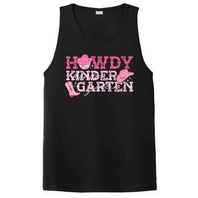 Retro Howdy Kindergarten Cowgirl Western Rodeo For School PosiCharge Competitor Tank