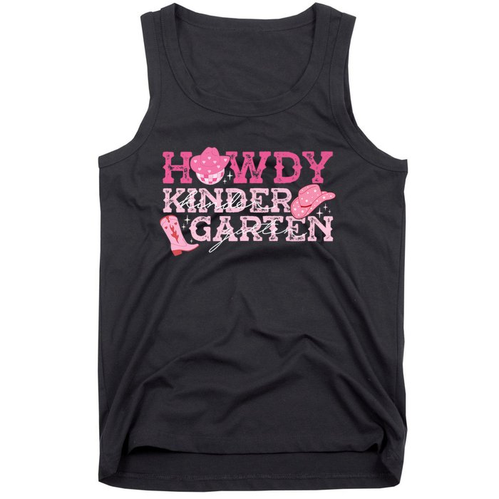 Retro Howdy Kindergarten Cowgirl Western Rodeo For School Tank Top