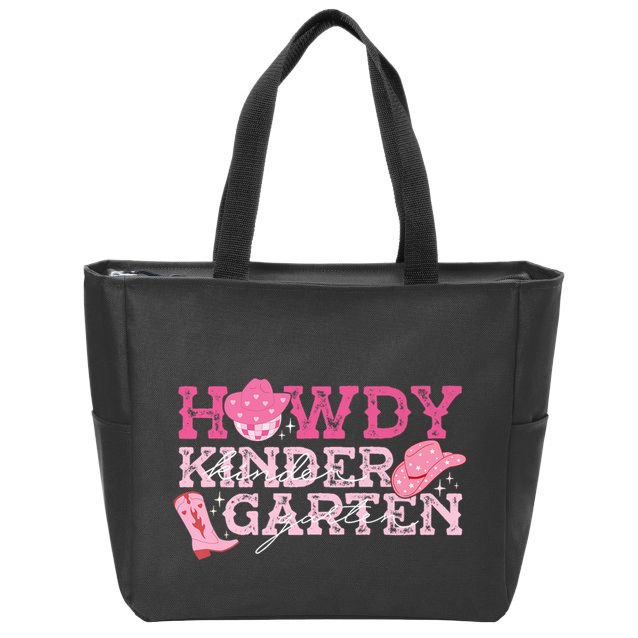 Retro Howdy Kindergarten Cowgirl Western Rodeo For School Zip Tote Bag