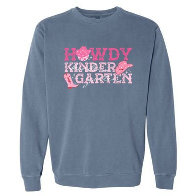 Retro Howdy Kindergarten Cowgirl Western Rodeo For School Garment-Dyed Sweatshirt