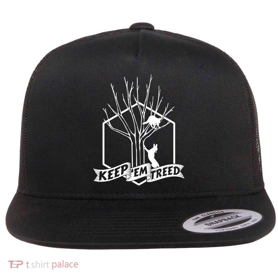 Raccoon Hunting Keep Em' Treed Vinatage Hunting Gear Meaningful Gift Flatbill Hat