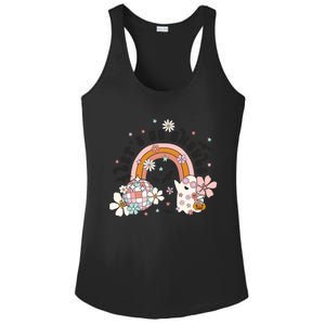 Retro Halloween Lets Go Ghouls Groovy Floral Ghost Gift Ladies PosiCharge Competitor Racerback Tank