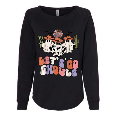 Retro Halloween Lets Go Ghouls Western Ghosts Disco Gift Womens California Wash Sweatshirt