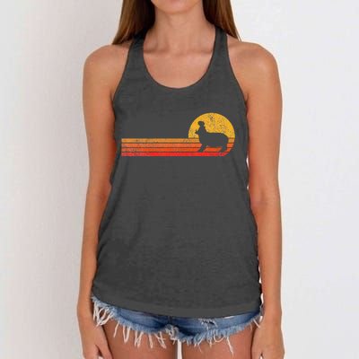 Retro Hippo Lover Funny Hippo Vintage Women's Knotted Racerback Tank