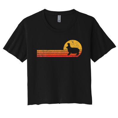 Retro Hippo Lover Funny Hippo Vintage Women's Crop Top Tee