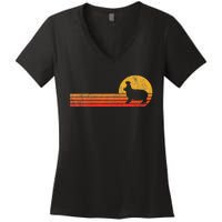 Retro Hippo Lover Funny Hippo Vintage Women's V-Neck T-Shirt