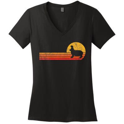 Retro Hippo Lover Funny Hippo Vintage Women's V-Neck T-Shirt