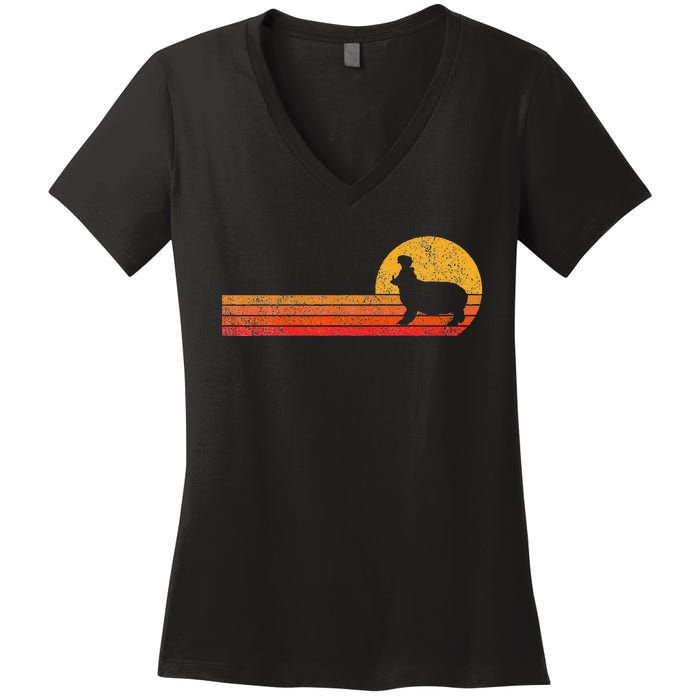 Retro Hippo Lover Funny Hippo Vintage Women's V-Neck T-Shirt