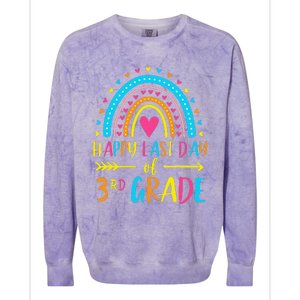 Rainbow Happy Last Day Of 3rd Grade School Teacher Colorblast Crewneck Sweatshirt