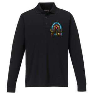 Rainbow Happy Last Day Of 3rd Grade School Teacher Performance Long Sleeve Polo