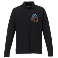 Rainbow Happy Last Day Of 3rd Grade School Teacher Performance Long Sleeve Polo