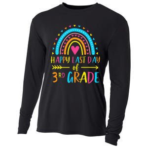 Rainbow Happy Last Day Of 3rd Grade School Teacher Cooling Performance Long Sleeve Crew