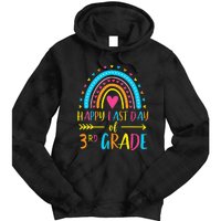 Rainbow Happy Last Day Of 3rd Grade School Teacher Tie Dye Hoodie