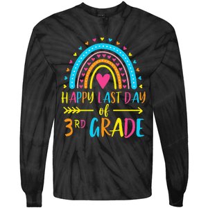 Rainbow Happy Last Day Of 3rd Grade School Teacher Tie-Dye Long Sleeve Shirt