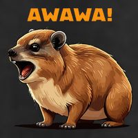 Rock Hyrax Lover Awawa Funny Groundhog Dassie 7 Panel Mesh Trucker Snapback Hat