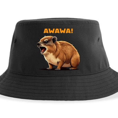 Rock Hyrax Lover Awawa Funny Groundhog Dassie Sustainable Bucket Hat