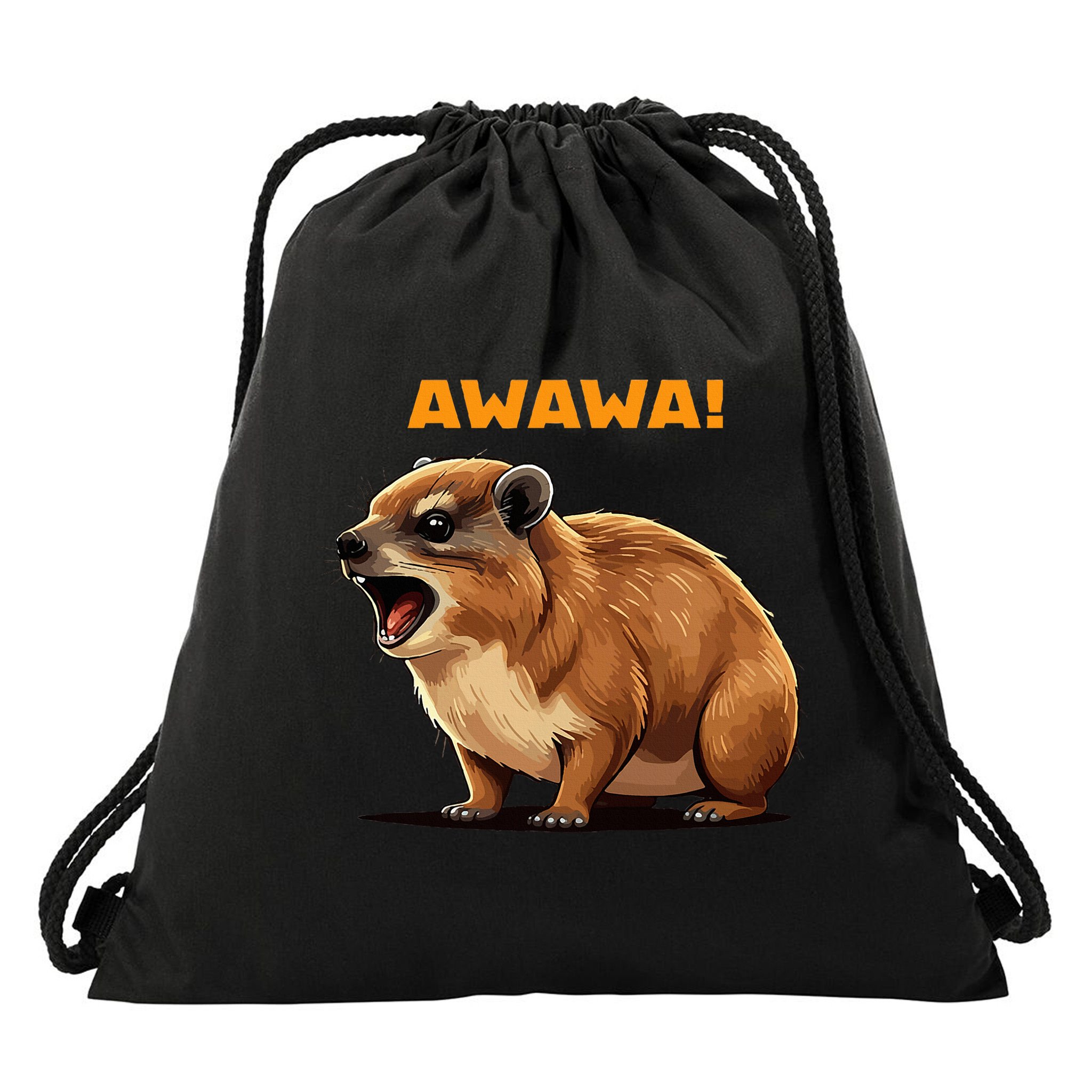 Rock Hyrax Lover Awawa Funny Groundhog Dassie Drawstring Bag