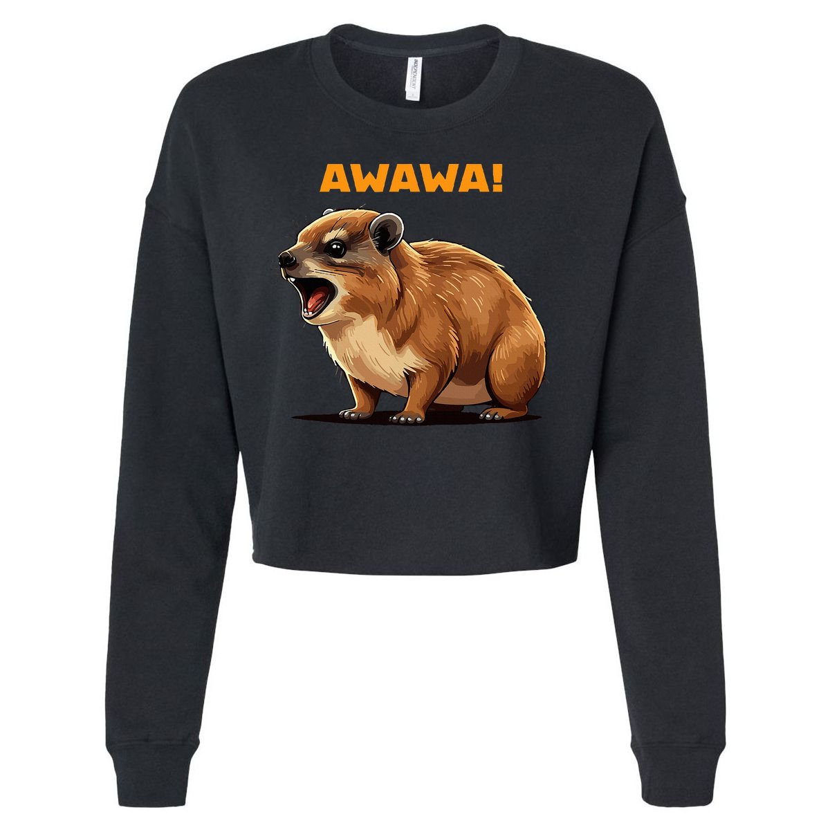 Rock Hyrax Lover Awawa Funny Groundhog Dassie Cropped Pullover Crew