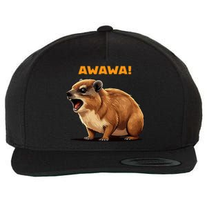 Rock Hyrax Lover Awawa Funny Groundhog Dassie Wool Snapback Cap