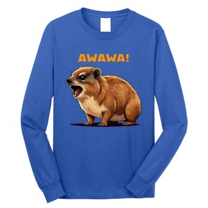 Rock Hyrax Lover Awawa Funny Groundhog Dassie Long Sleeve Shirt